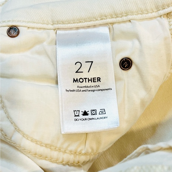 Mother The Rascal Crop Frey, Jeans, Straight Leg, Color Cream Puff, Size 27 - Picture 9 of 14